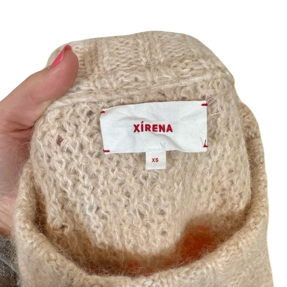 Xirena Sofia Alpaca Jacquard Knit Chunky Boxy Cropped Sweater in Dahlia Fiesta - Picture 10 of 12